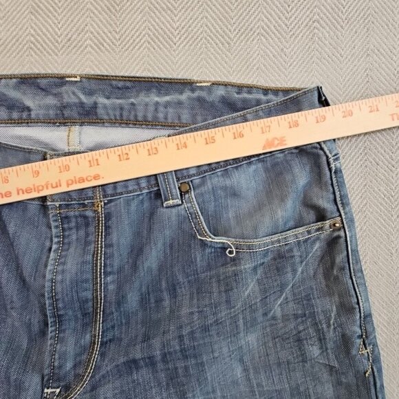 Levis 514 Jeans Men 38x30 Silver Blue Slim Straight Flap Pocket Denim Pants VTG - Picture 3 of 16